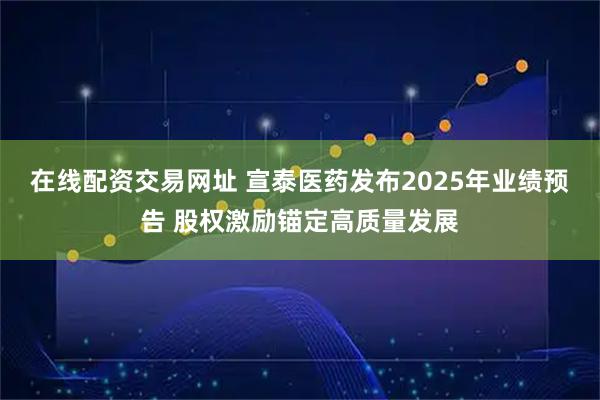 在线配资交易网址 宣泰医药发布2025年业绩预告 股权激励锚定高质量发展